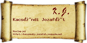 Kacsándi Jozafát névjegykártya